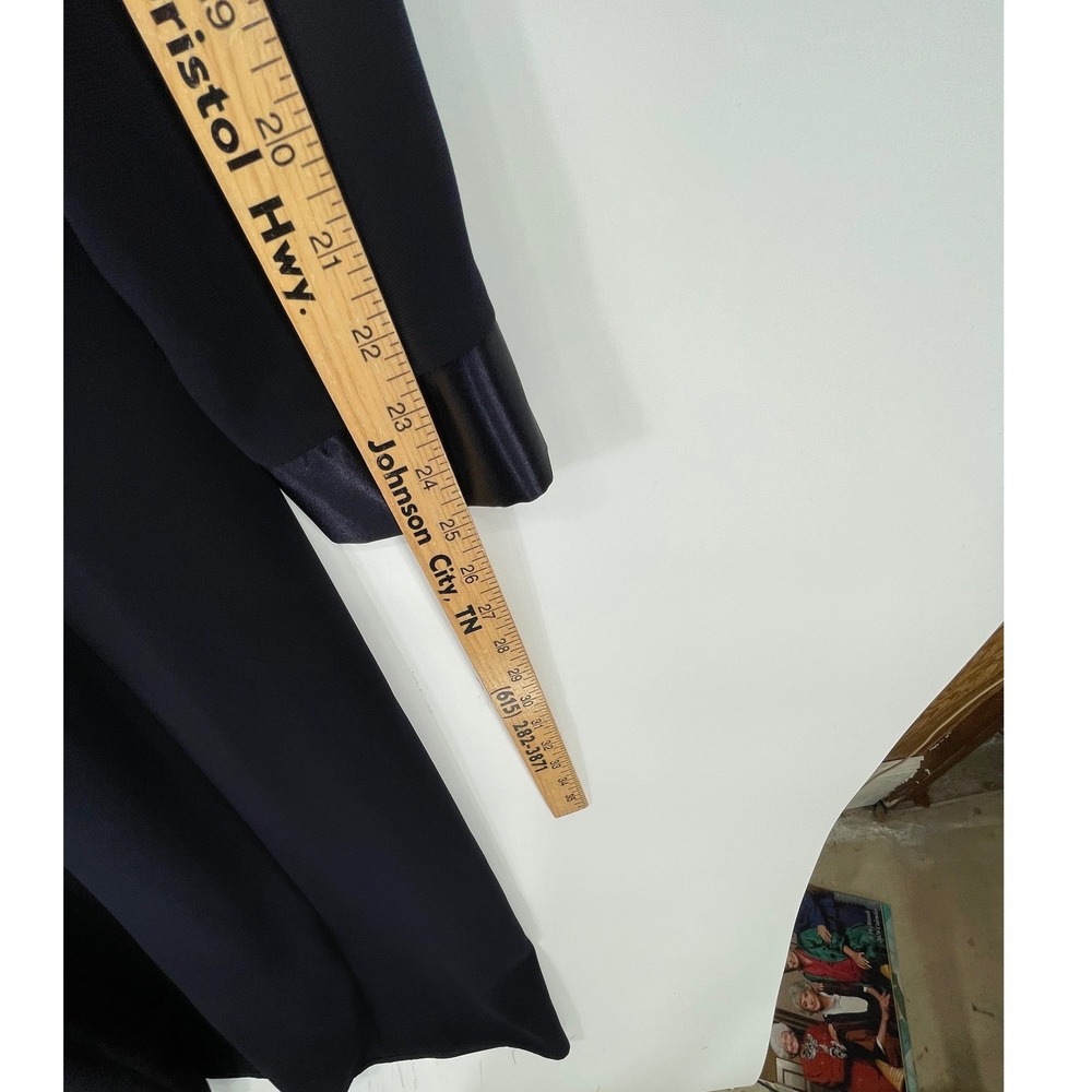NOS Danny & Nicole Womens Dress Set 12 2pc Navy Blue Satin Trim Formal Maxi Set - Picture 5 of 16